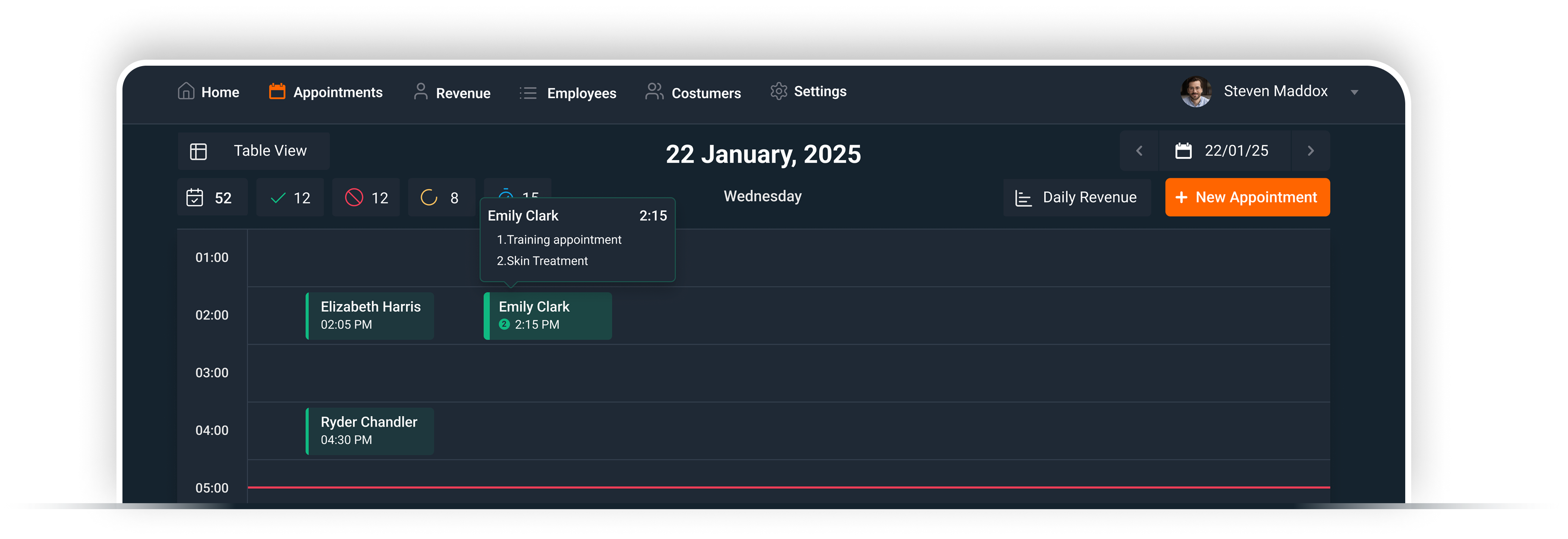 Easy Appoint Dashboard Interface